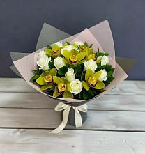 Букет цветов из:  Орхидеи и Розы в Верхний Баскунчак