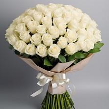 Букет 101 беля роза Белоснежка в Верхний Баскунчак