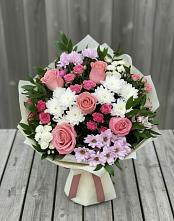 Букет цветов из:  Альстромерии, Гвоздики, Розы и Хризантемы #REPLACE_PRED# Верхний Баскунчак