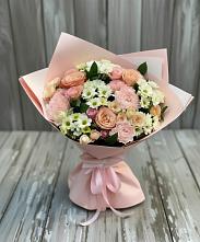 Букет цветов из:  Гвоздики, Розы и Хризантемы в Верхний Баскунчак