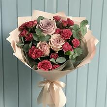 Букет цветов из:  Гвоздики и Розы в Верхний Баскунчак