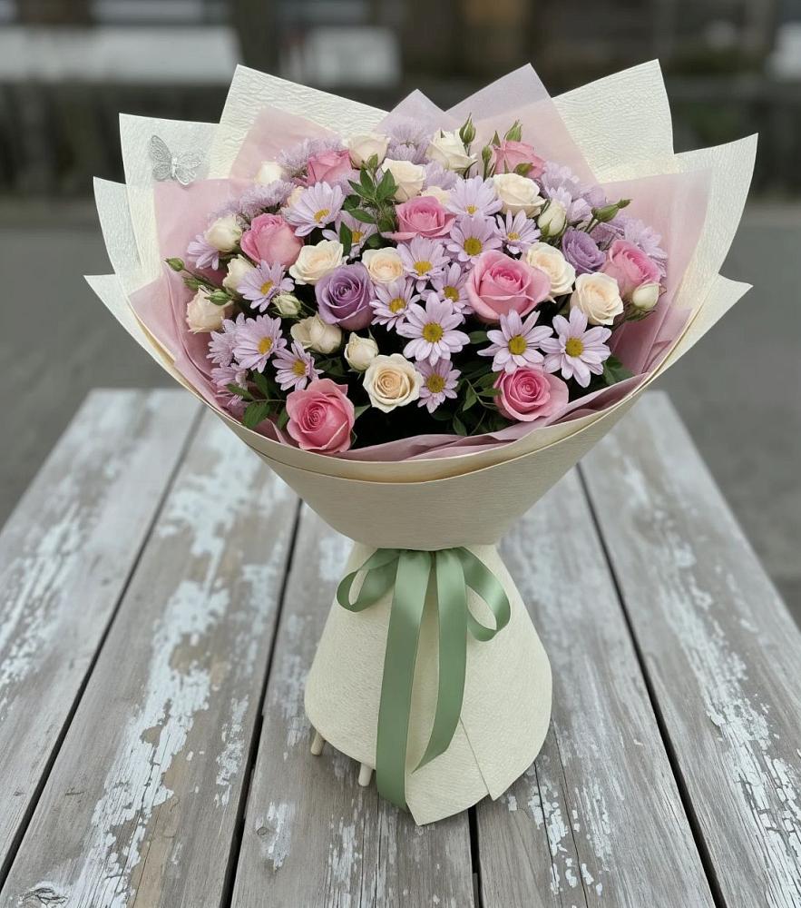 Букет цветов из: Розы и Хризантемы в Верхний Баскунчак
